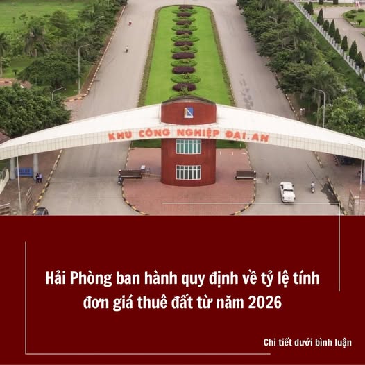 Hải Phòng ban hành quy định về tỷ lệ tính đơn giá thuê đất từ năm 2026