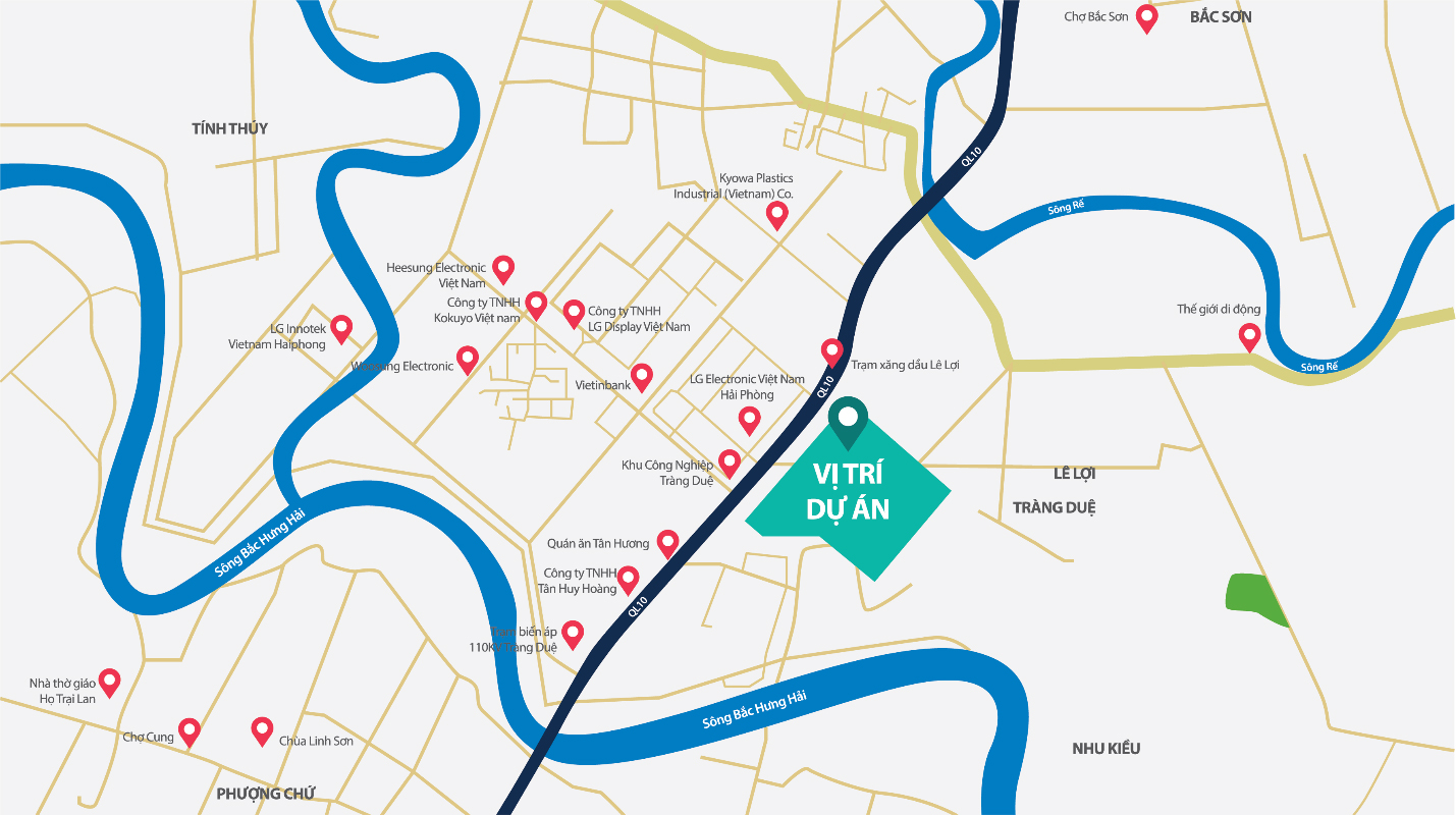 Dự án có vị trí vô cùng đắc địa và chiến lược quan trọng trong Tam giác kinh tế Hà Nội - Hải Phòng - Quảng Ninh.